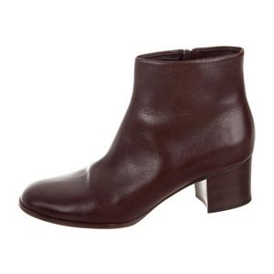 Chanel Burgundy low heel boots sz 40.5